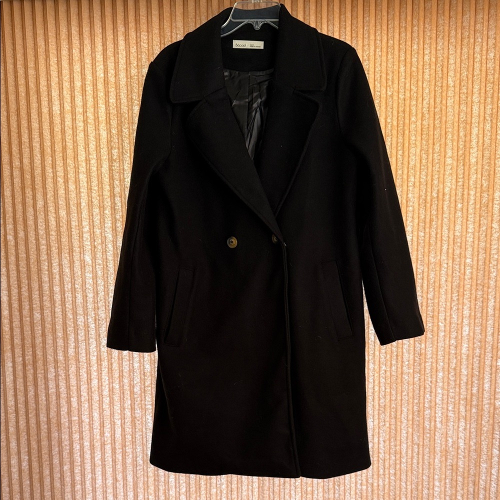 BeCool Black Polyester Long Coat